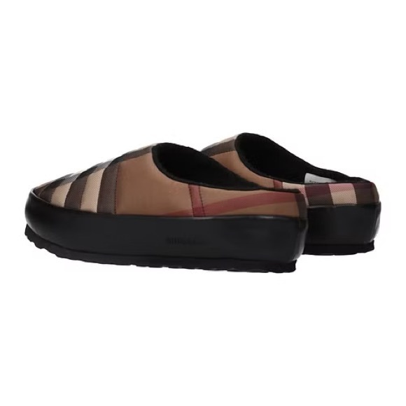 New Authentic BURBERRY SLIPPERS AND CLOGS MEN FABRIC BROWN BIRCH size 41 - Picture 5 of 12